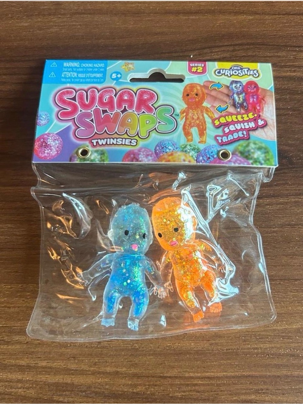 Twinsies squishie Toy - Blue & Orange Glitter Figures